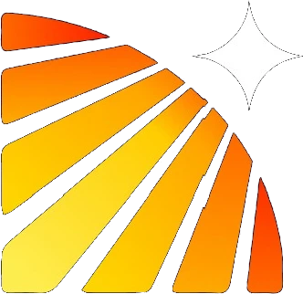 Inlumina logomark, a gold sunburst